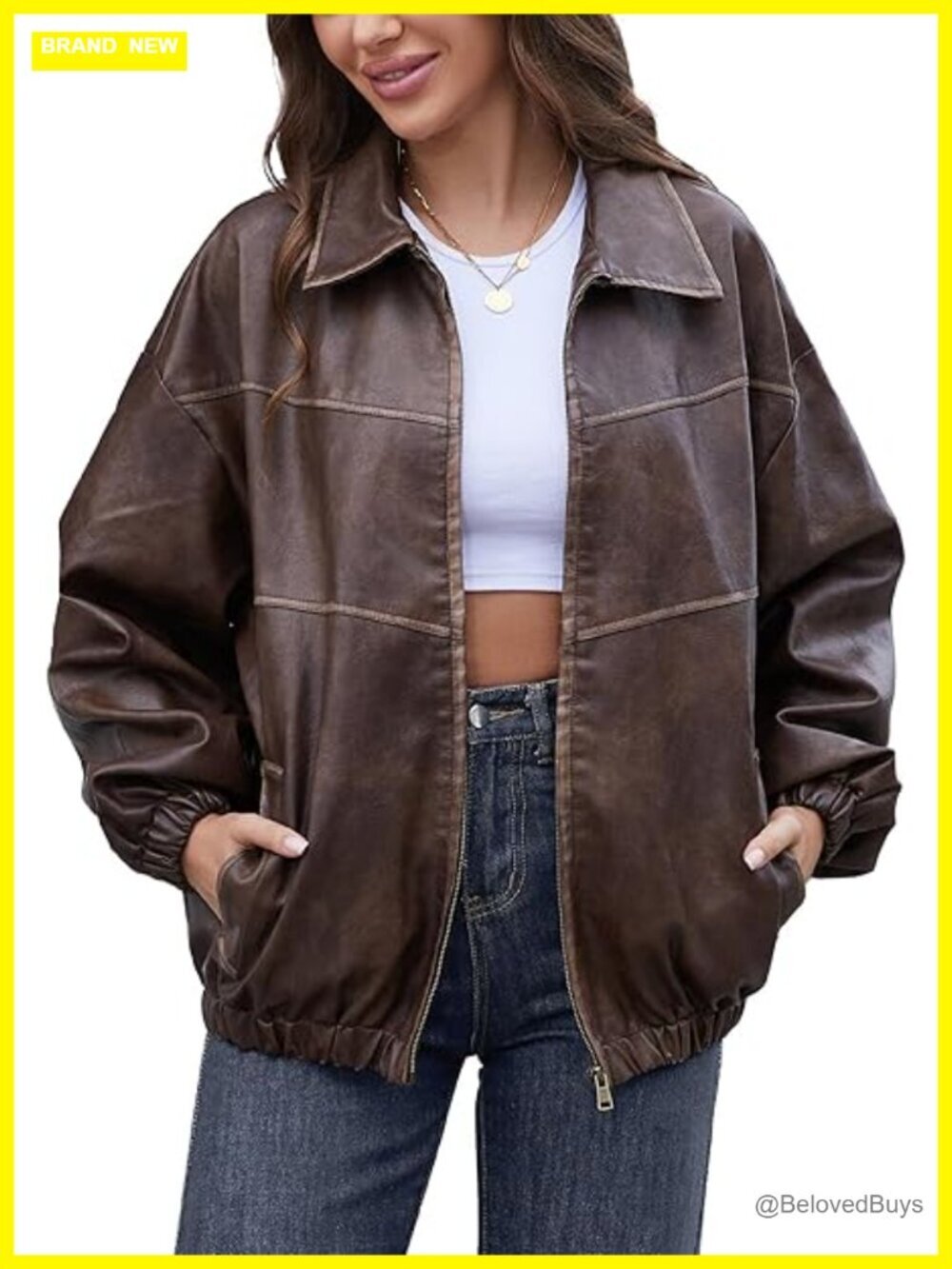 Oversized Y2K Faux Leather Jacket Vintage Plus Size Motorcycle Coat